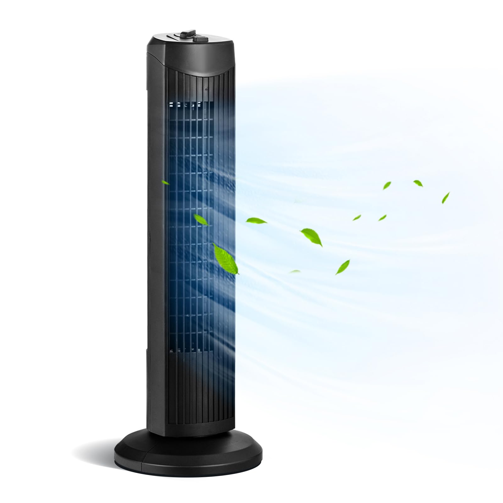 Dortala Tower Fan, 28 Inch Oscillating Tower Fan, Quiet Cooling Whole Room Bladeless, 3 Speed, 3 Wind Mode, Oscillating Tower Fa