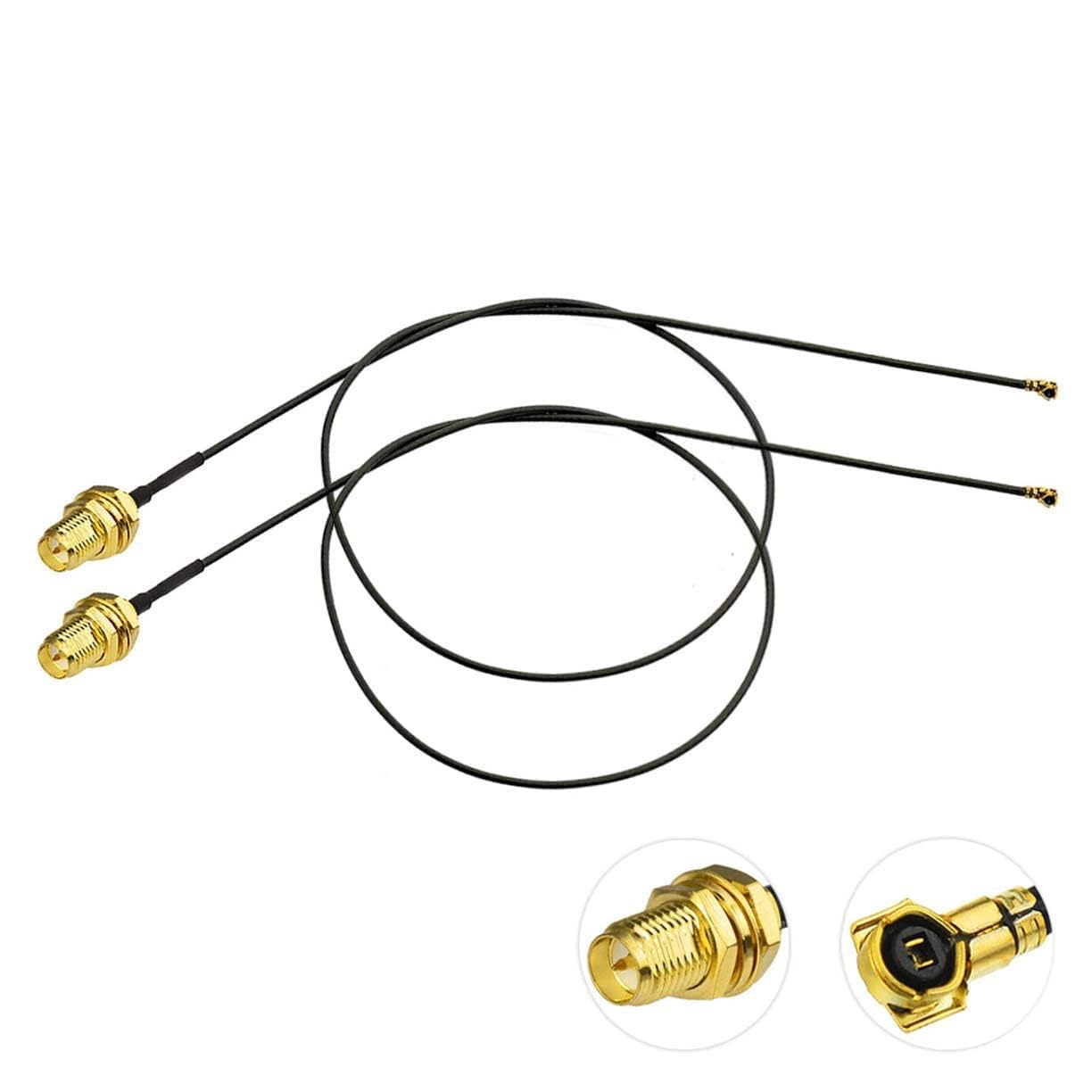BINGFU Bulkhead Mount WiFi Antenna Cable 30cm 12 inch 2-Pack for Intel AX200NGW 8265AC 8265NGW 7265AC 9560AC M.2 NGFF Interface 