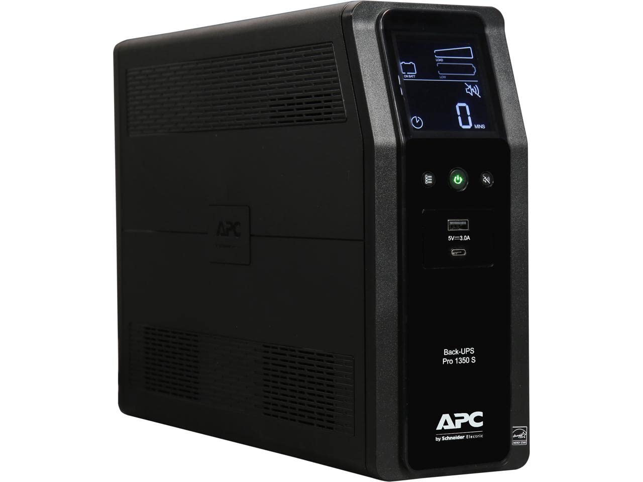 Apc Ups 1350Va Sine Wave Ups Battery Backup And Surge Protector, Br1350Ms Backup Battery Power Supply With Avr, (2) Usb Charger