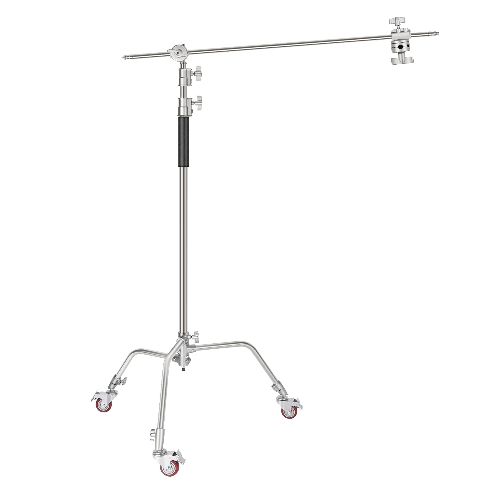 Neewer Pro 100% Metal C Stand Light Stand With Wheels, Max. Height 10.8Ft/330Cm Adjustable Reflector Stand With 4Ft/120Cm Boom A