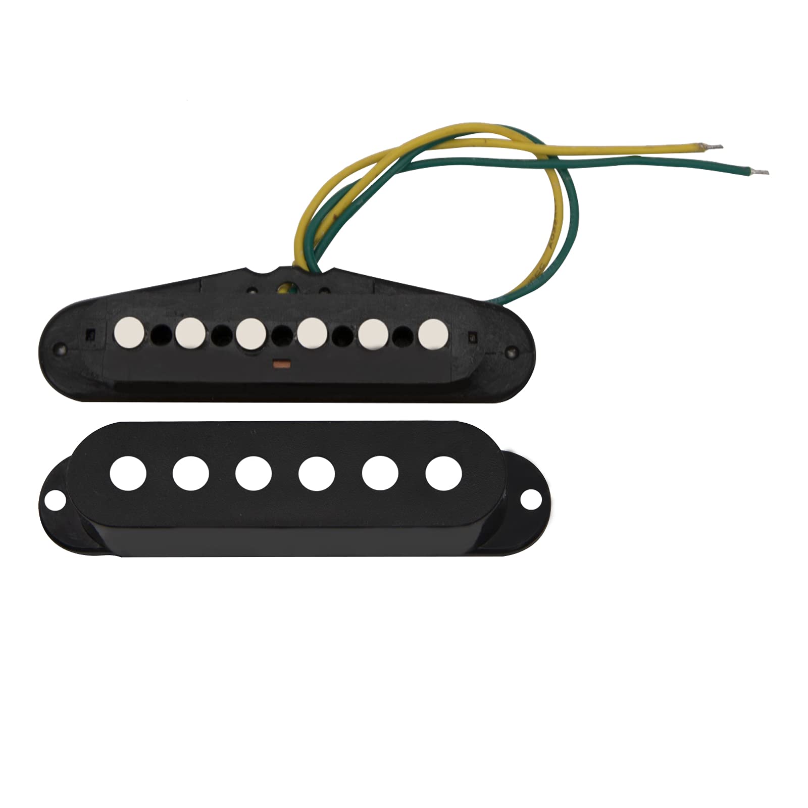 2Pcs Yootones Electric Guitar Single Coil Sound Pickup Audio Transducer Compatible With St Guitar Replacement Part (Black)