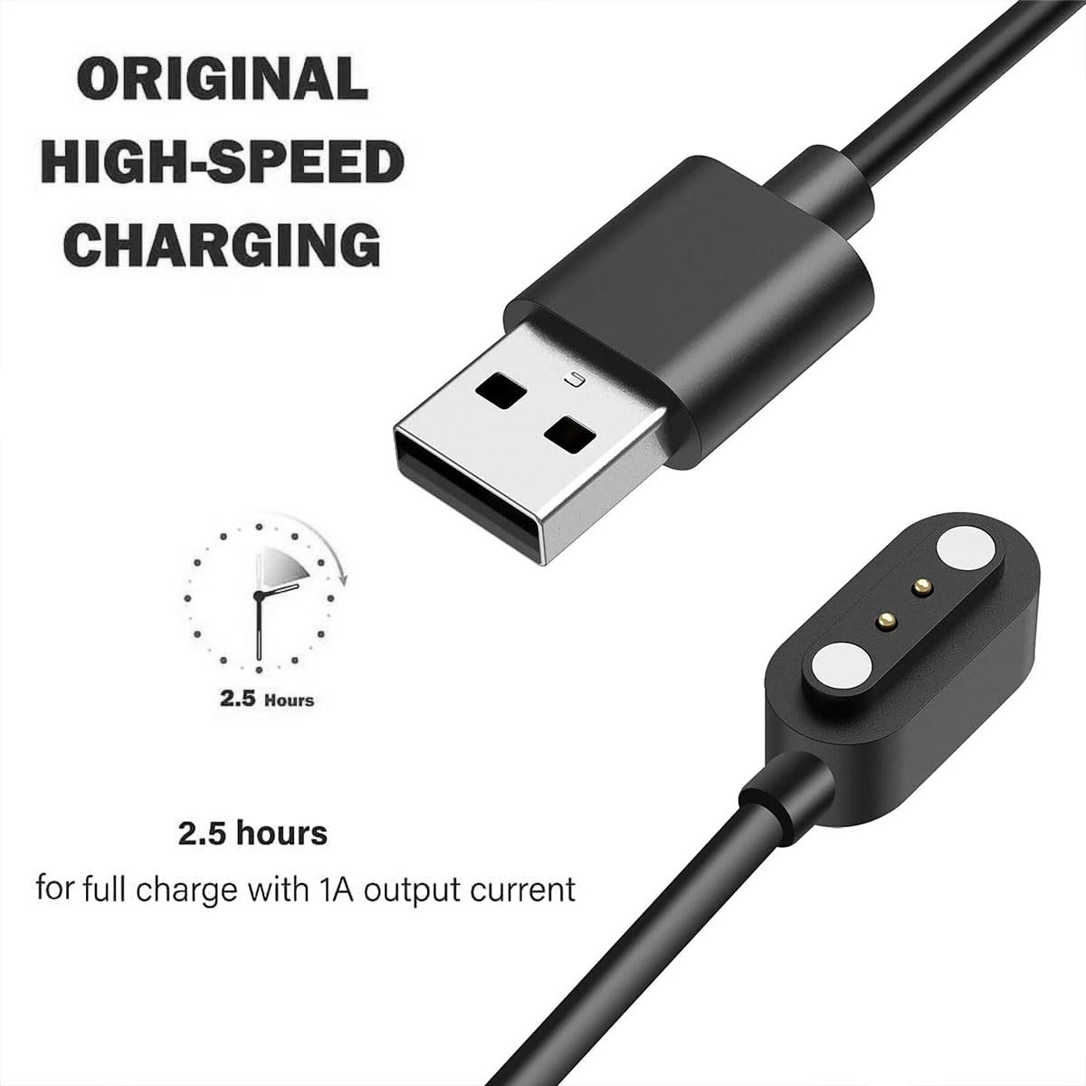 2 Pin Chargers For Fitcloudpro Smart Watch Cord, 2-Pack [Model A & Model B, Only One Fit] 2.8Mm Magnetic Usb Charging Cable For