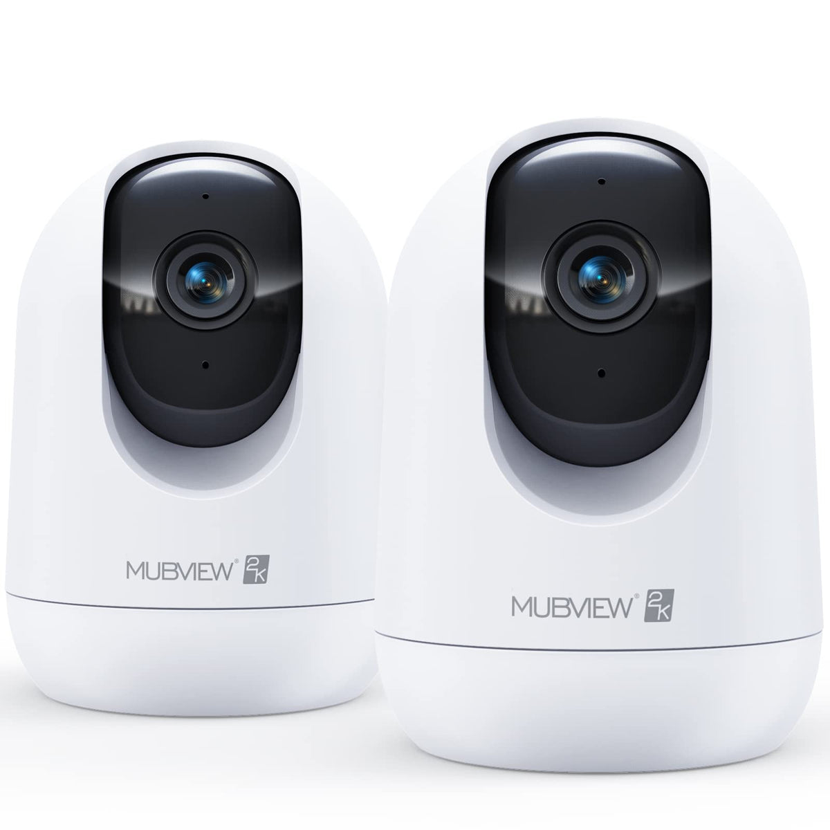 MUBVIEW Cameras for Home Security, 2,4G WiFi 2K Indoor Wired Security Baby/Pet Camera with Phone App, Night Vision, 24/7 Record,