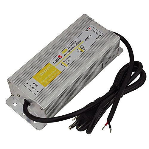 Ledwholesalers 12 Volt Dc Waterpoof Led Power Suppply Driver Transformer With 3 Prong Plug, 60W, 3204 12V