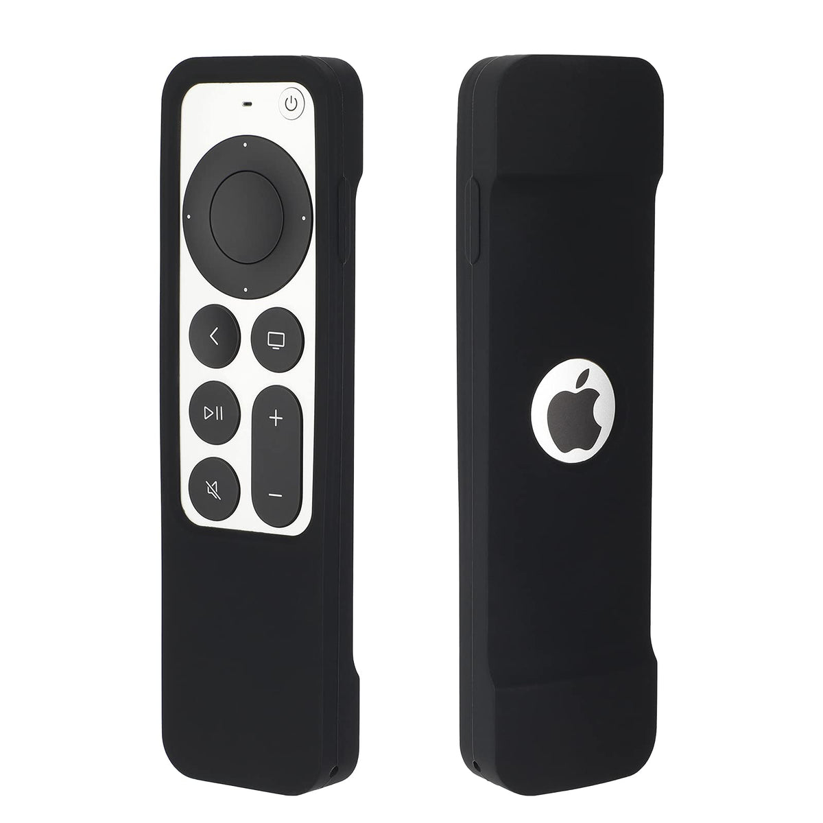 AKWOX Black Remote Cover Replacement for New 2021 Apple 4k TV Series 6 Generation / 6th Gen 2021 Remote Control, Silicone Light Weight [Anti Slip] Shockproof Case with Lanyard
