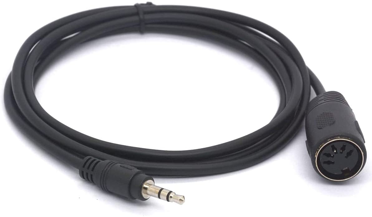 Piihusw 3.5Mm 5 Pin Din Midi Cable, 5 Pin Din Plug Female To 3.5 (1/8In) Trs Stereo Male Jack Converter Cable For Midi Keyboard