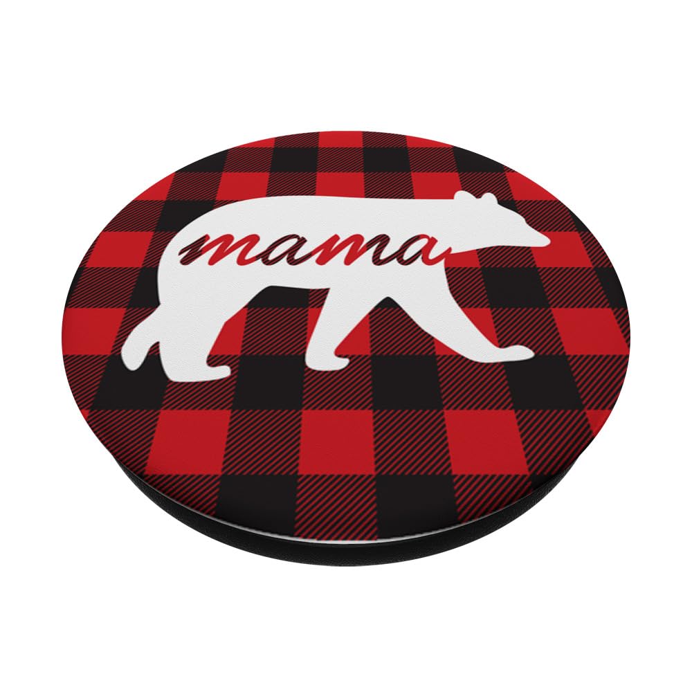 Mama Bear Lumberjack Buffalo Plaid Popsockets Popgrip: Swappable Grip For Phones & Tablets Popsockets Adhesive Popgrip