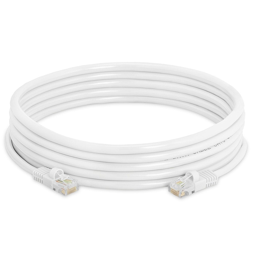 Cmple Cat5E Network Ethernet Cable   Computer Lan Cable 1Gbps   350 Mhz, Gold Plated Rj45 Connectors   15 Feet White