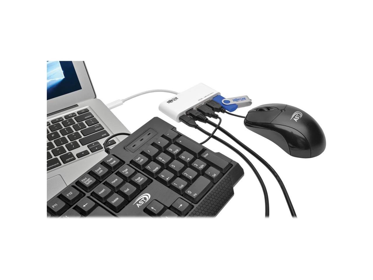 Tripp Lite 3 Port Usb C Hub W/Gbe, Usb C Charging Usb Type C Usb 3.1 Hub