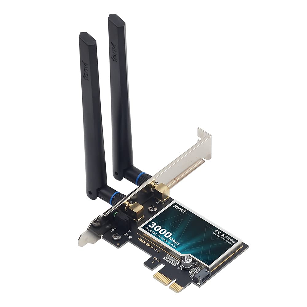 FENVI AX3000 WiFi 6 PCIe Card WiFi6 AX200 Desktop PCI-E Wireless Adapter WPA3, Bluetooth 5.2,Dual Band 3000Mbps WiFi 802.11ax PC