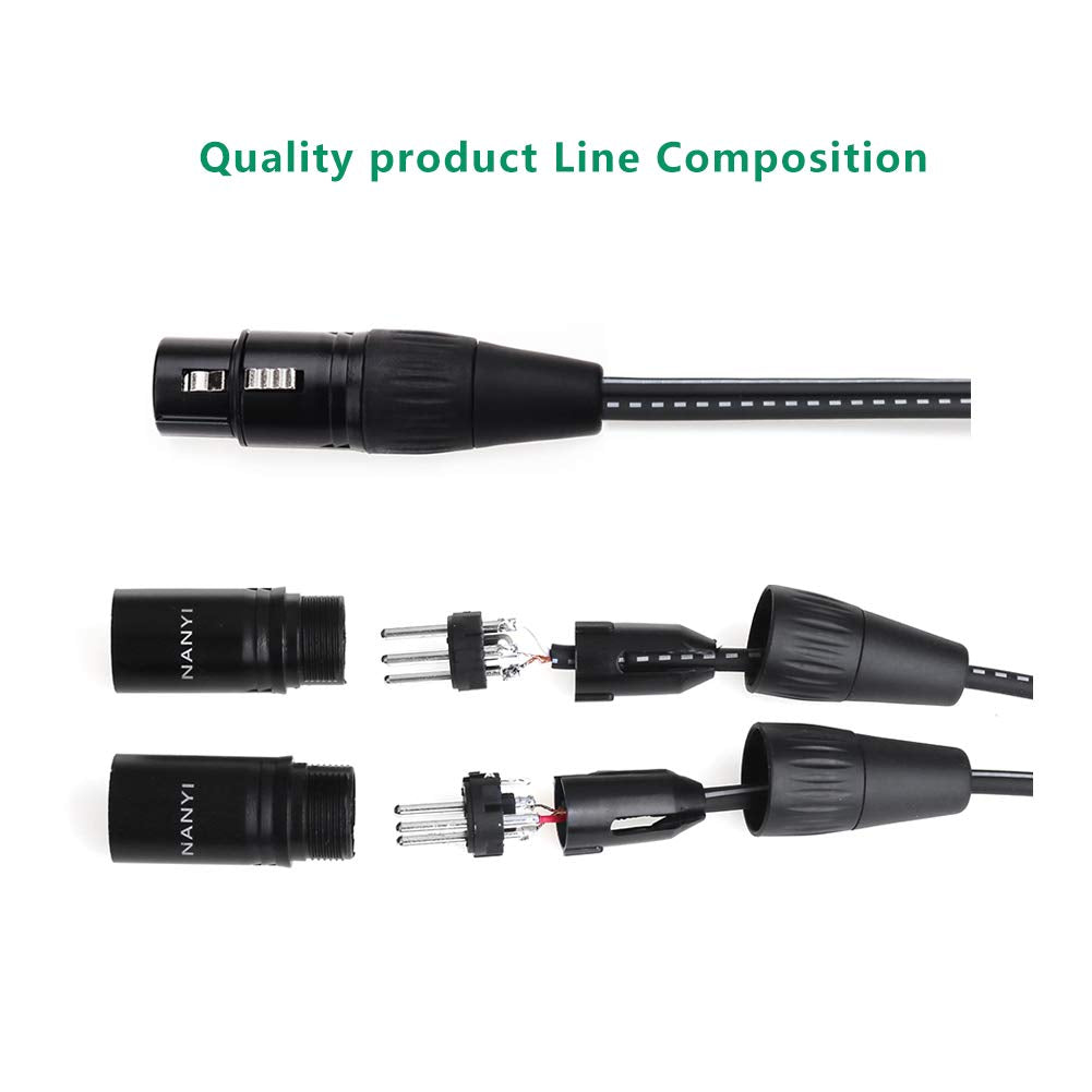 Nanyi Xlr Splitter Microphone Cable Xlr To Xlr Patch Cables 3 Pin Dual Xlr Male To Xlr Female Y Cable Adaptor Mic Cable Dmx Cabl