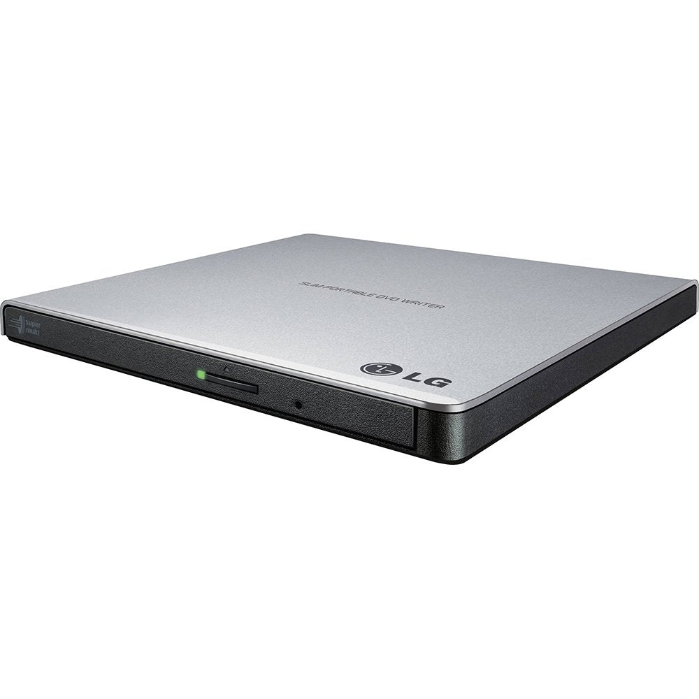 Lg Electronics 8X Usb 2.0 Super Multi Ultra Slim Portable Dvd+/ Rw External Drive With M Disc Support, Retail (Silver) Gp65Ns60