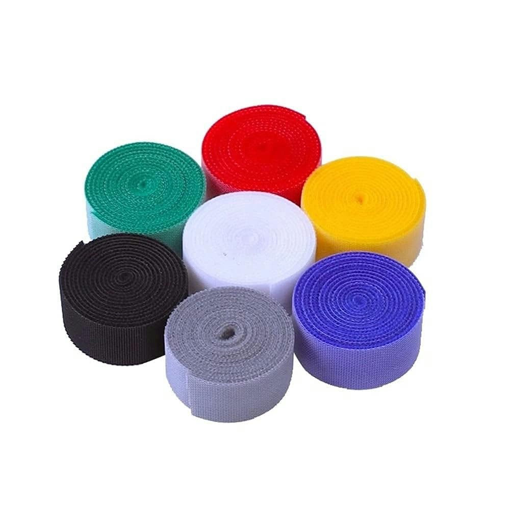 Inovera 7 Piece Cable Organizer Hook & Loop Tape Roll  Cord/Wire Holder Management Strap  Reusable Ties For Pc, Tv, Desk, Wfh