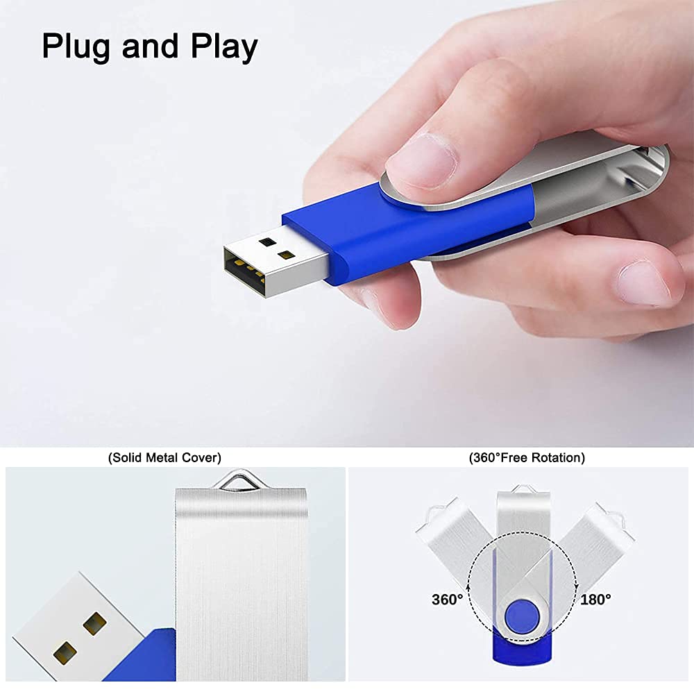 Kootion 5 X 1Gb Usb Flash Drives Thumb Drives Pack Memory Stick Usb 2.0(5 Colors: Black Blue Green Purple Red)