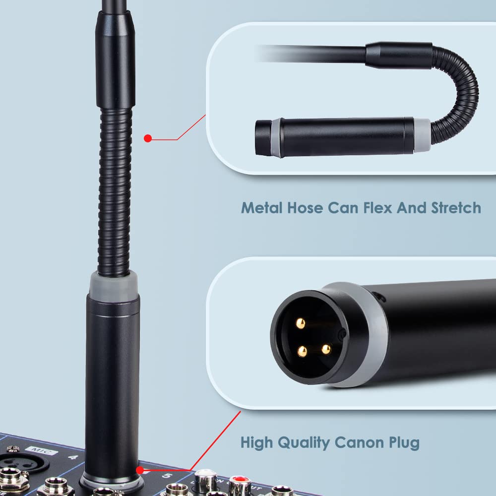 Depusheng Dj Mic 16'' Professional Dynamic Gooseneck Microphone With Xlr