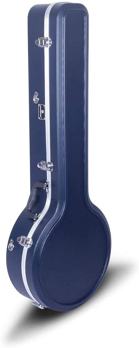 Crossrock ABS Molded Hardshell Case for 5-String Resonator, Gibson Tenor Banjo, Backpack Style(CRA861BJBL)