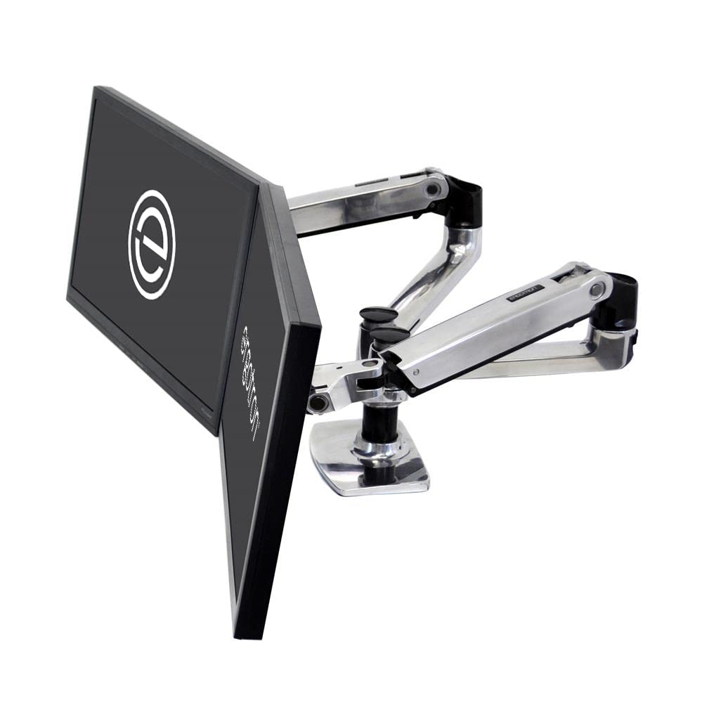 Ergotron � LX Dual Monitor Arm, VESA Desk Mount � for 2 Monitors Up to 27 Inches, 7 to 20 lbs Each � Polished Aluminum