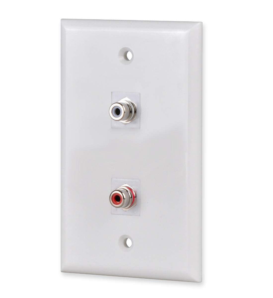 Rca Wall Plate, Httx White 2 Port Rca Wall Plate With Removable F/F Rca Keystone Jack Inserts For L/R Stereo Speakers
