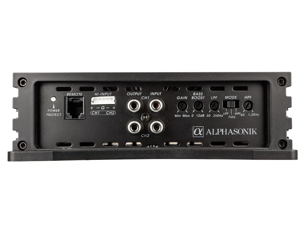 Alphasonik Na1600.2 Neuron Series 1600 Watts Max 2 Channel Car Amp With 4 Way Protection Circuitry Multi Channel Bridgeable Clas