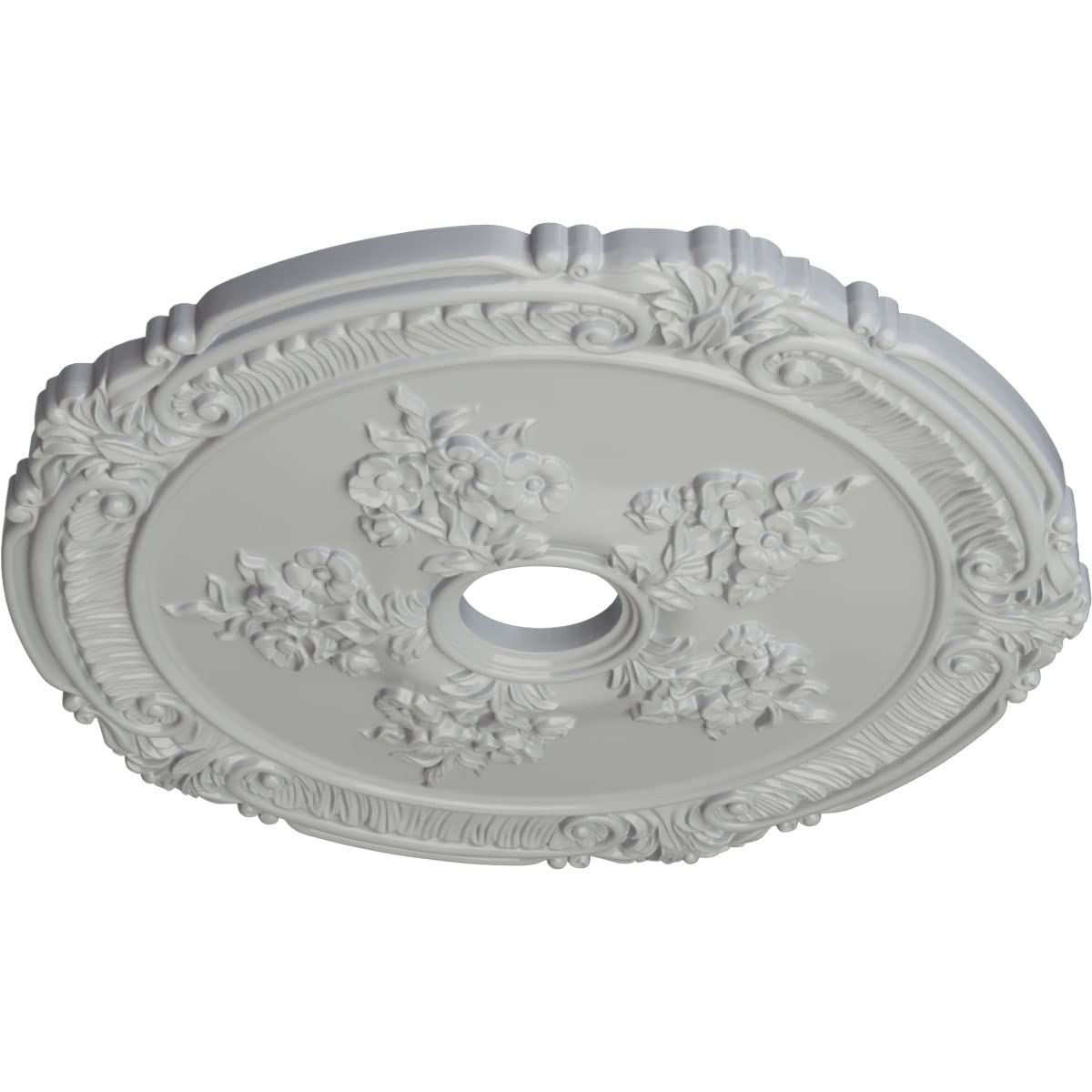 Ekena Millwork Cm26Atfrf Attica With Rose Ceiling Medallion, 26''Od X 3 3/4''Id X 1 1/2''P, Hand Painted Frost