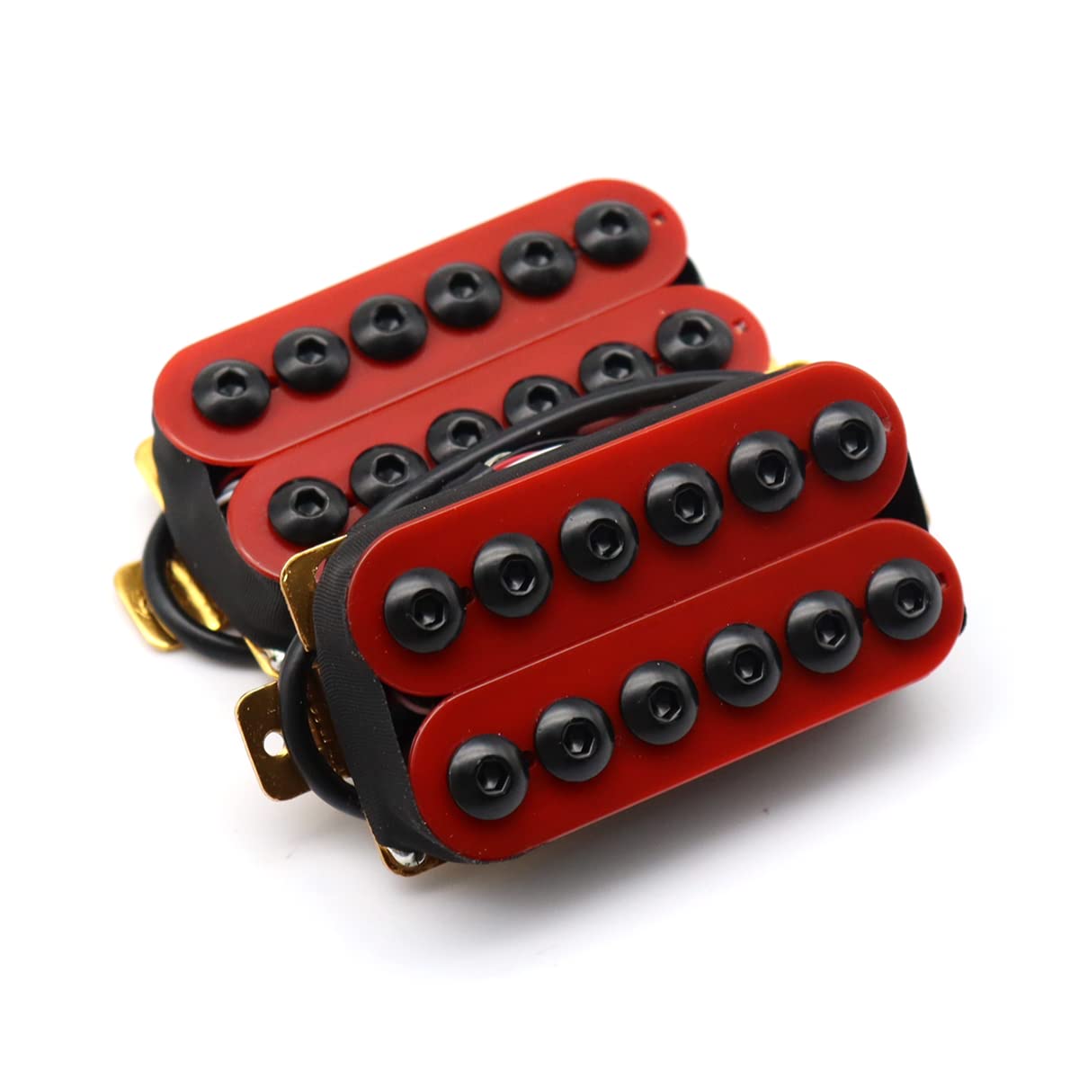 High Output Invader Style Guitar Humbucker Pickups Ceramic Magnet Neck And Bridge Pickups For Electric Guitar Parts (Red)
