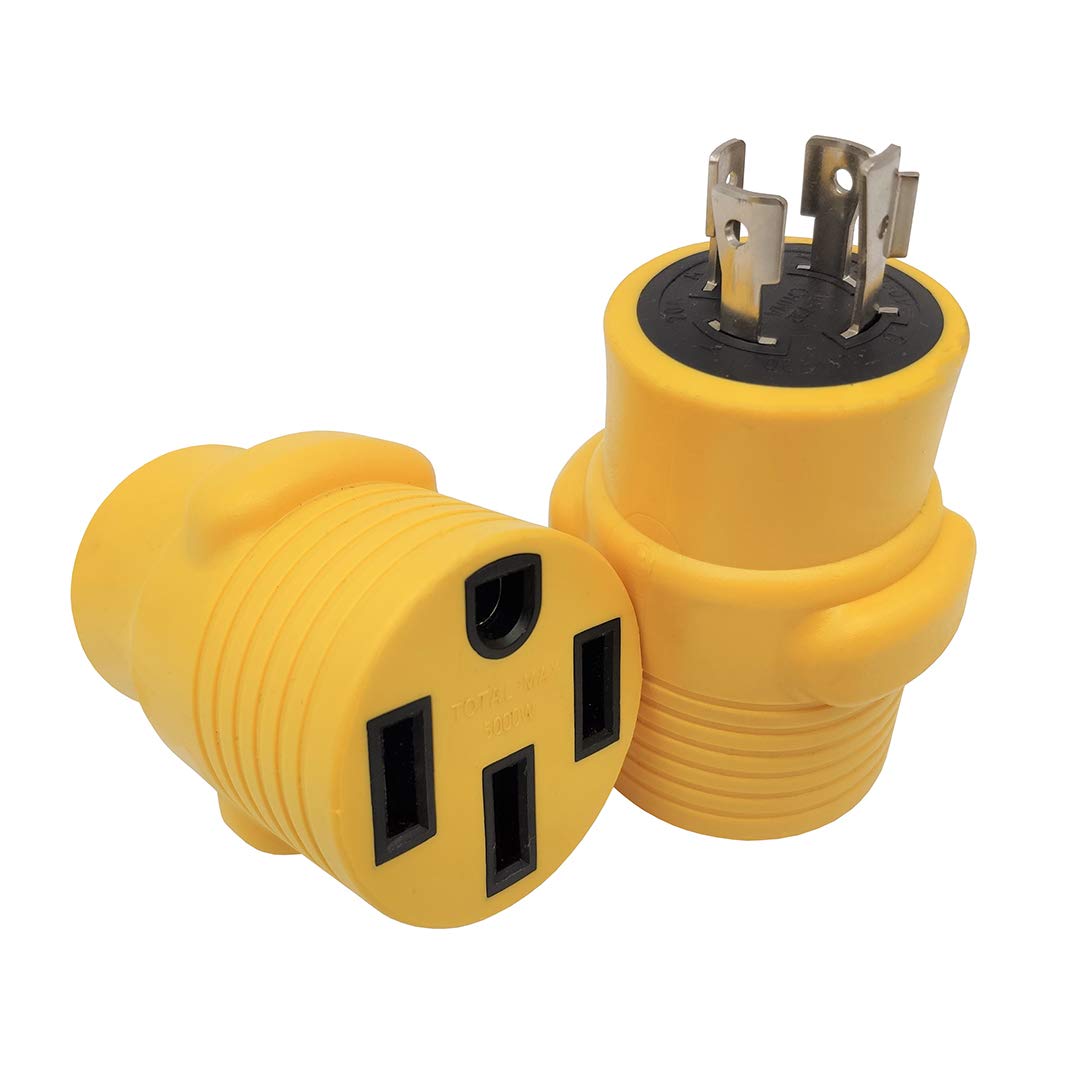 Parkworld 60417B Nema L14 20P To 14 50R Adapter, 4 Prong Generator Twist Lock 20A Plug To Rv And Ev 50A Receptacle