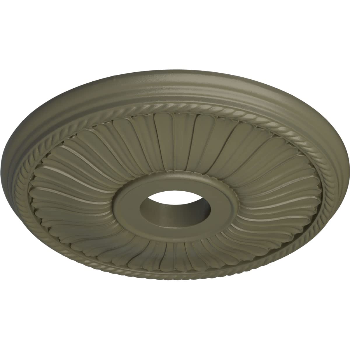 Ekena Millwork Cm20Be1Ssf Berkshire Ceiling Medallion, 20 1/8''Od X 3 7/8''Id X 1 7/8''P, Hand Painted Spartan Stone
