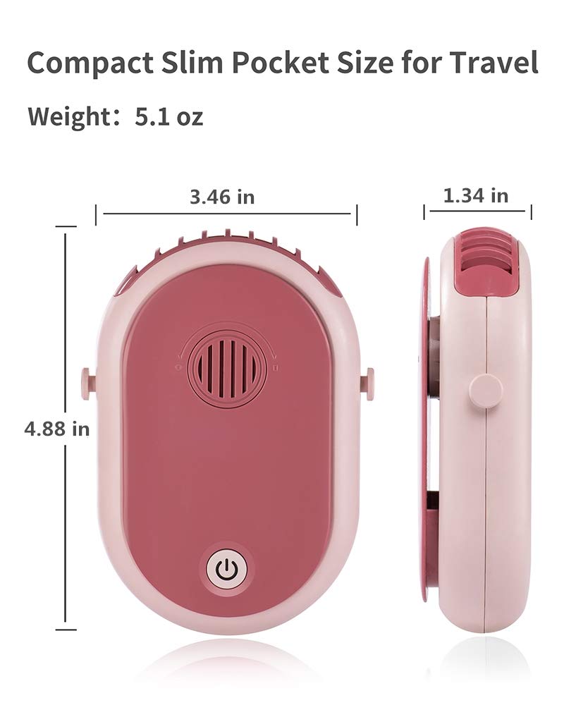 Ruinuokai Portable Hanging Neck Fan Rechargeable Necklace Fan With Adjustable Lanyard 3 Speed Wearable Mini Usb Personal Fan For