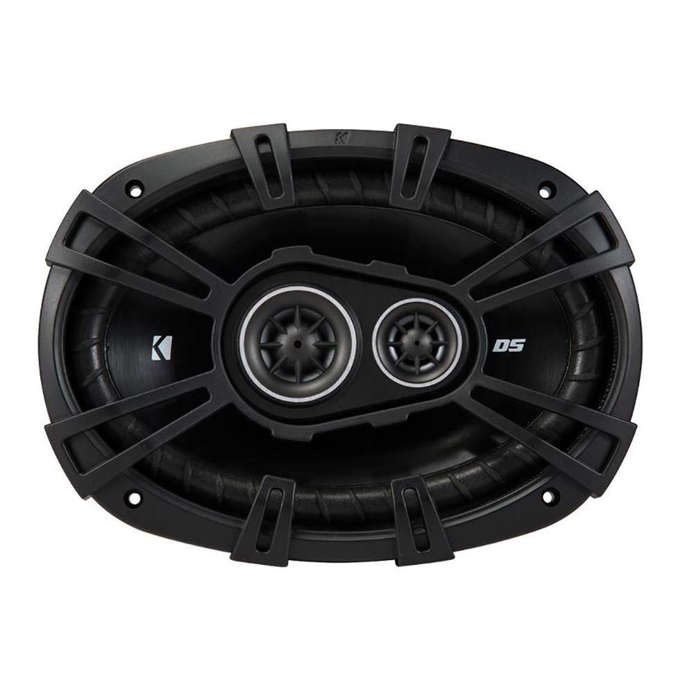 Kicker 43Dsc69304Ds 6X9 360 Watt 3 Way 4 Ohm Car Audio Thin Profile Coaxial Speakers With Dome Tweeters, Foam Surrounds & Polypr