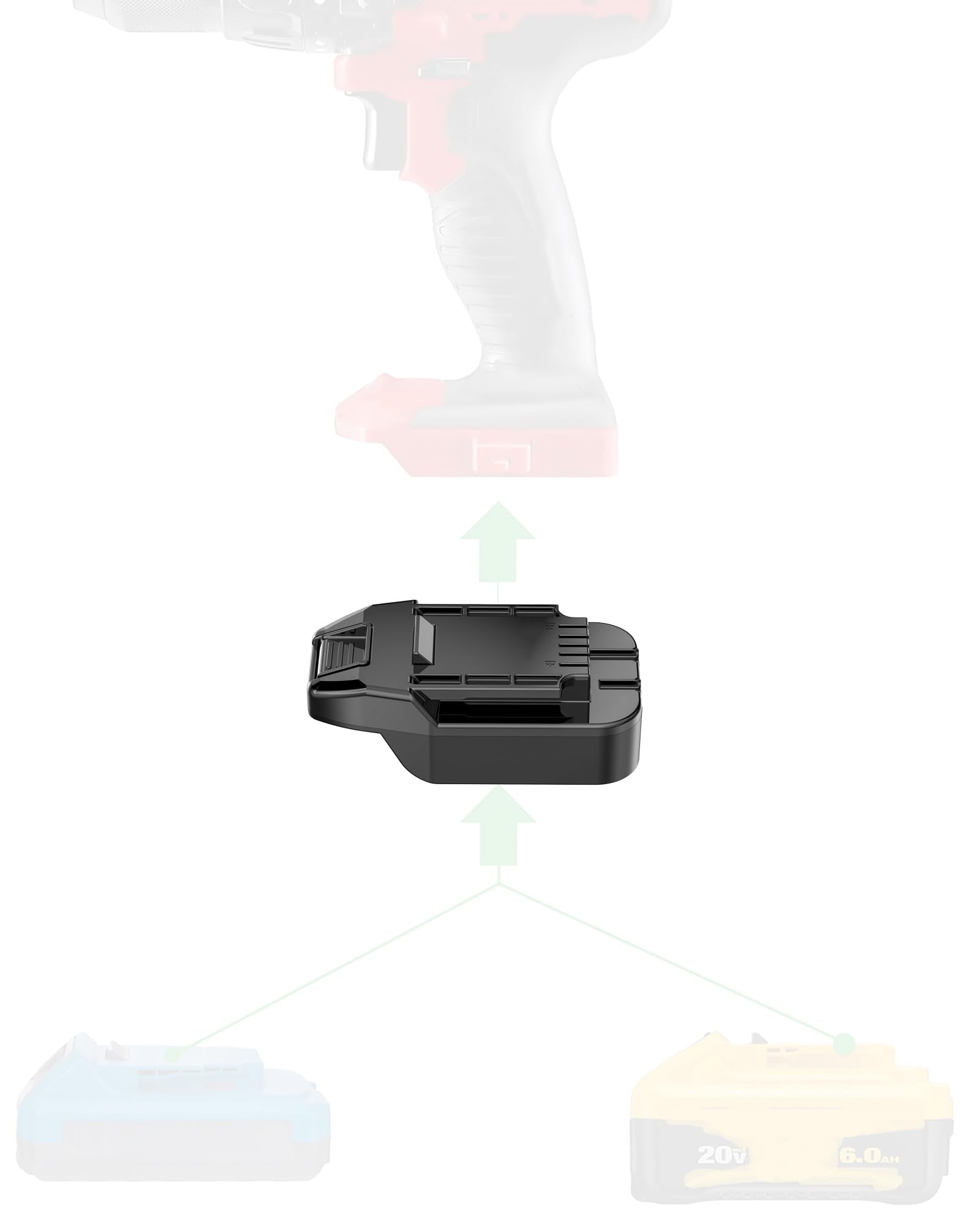 X Adapter 1 Adapter For Bauer 20V Tools   Compatible With Dewalt And Hercules 20V Batteries For Power Supply, No Charging Functi