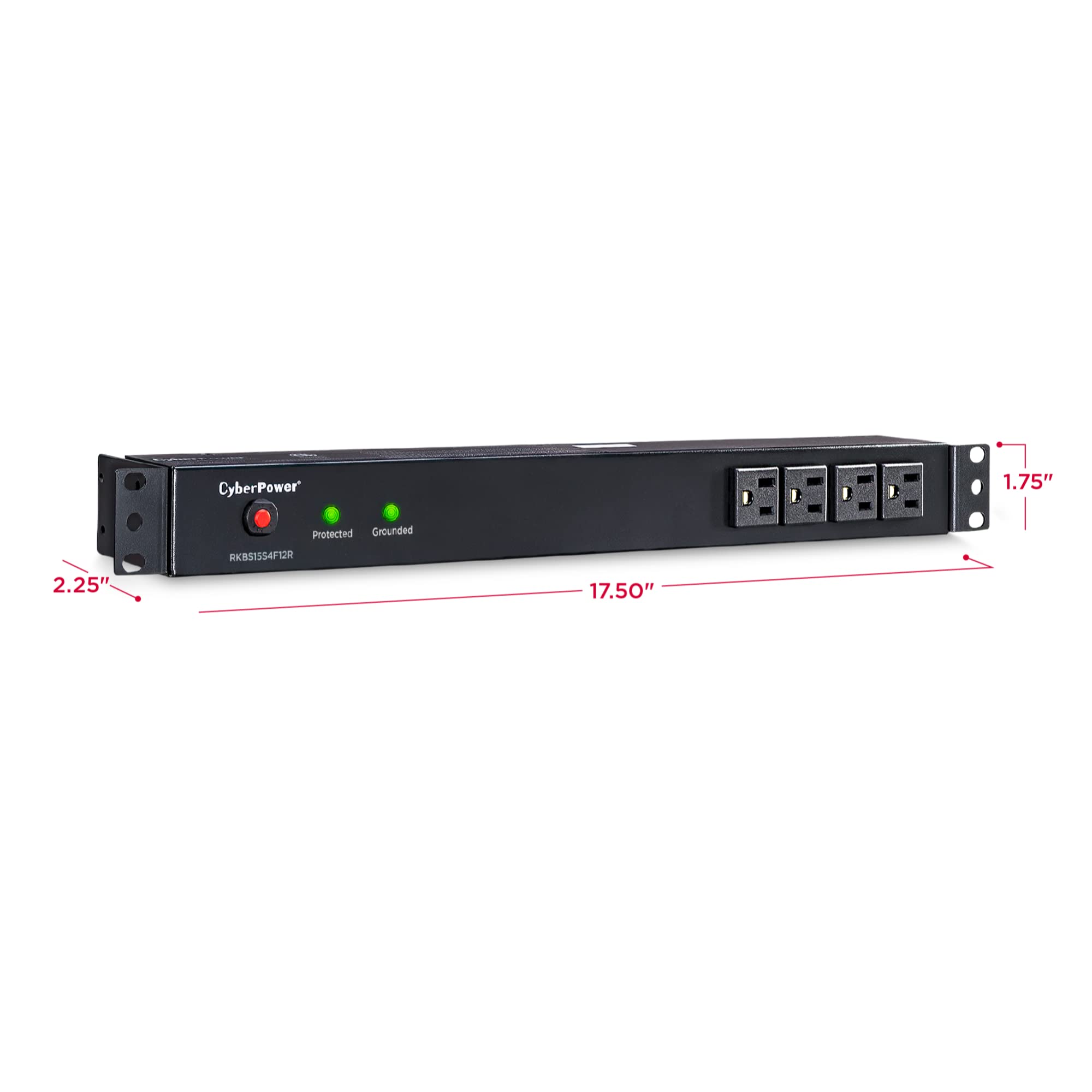 Cyberpower Rkbs15S4F12R Rackbar Surge Protector, 120V/15A, 16 Outlets, 15 Foot Power Cord, 1U Rackmount