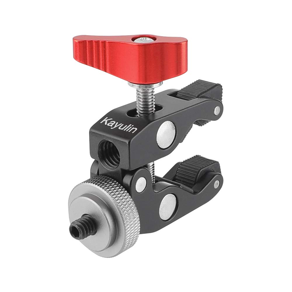 Kayulin Crab Clamp Holder With 1/4'' Screw Adapter For Studio Flash Light Camera Tripod (Silver Gray)