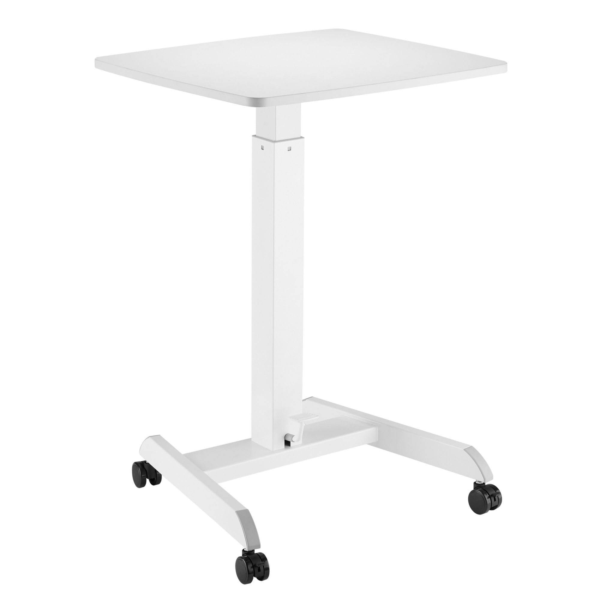 Kantek Mobile Sit Stand Laptop Computer Desk, Adjustable Height (29.6'' To 44.2''), Compact 23.6'' W X 20.5'' D Platform, Foot P