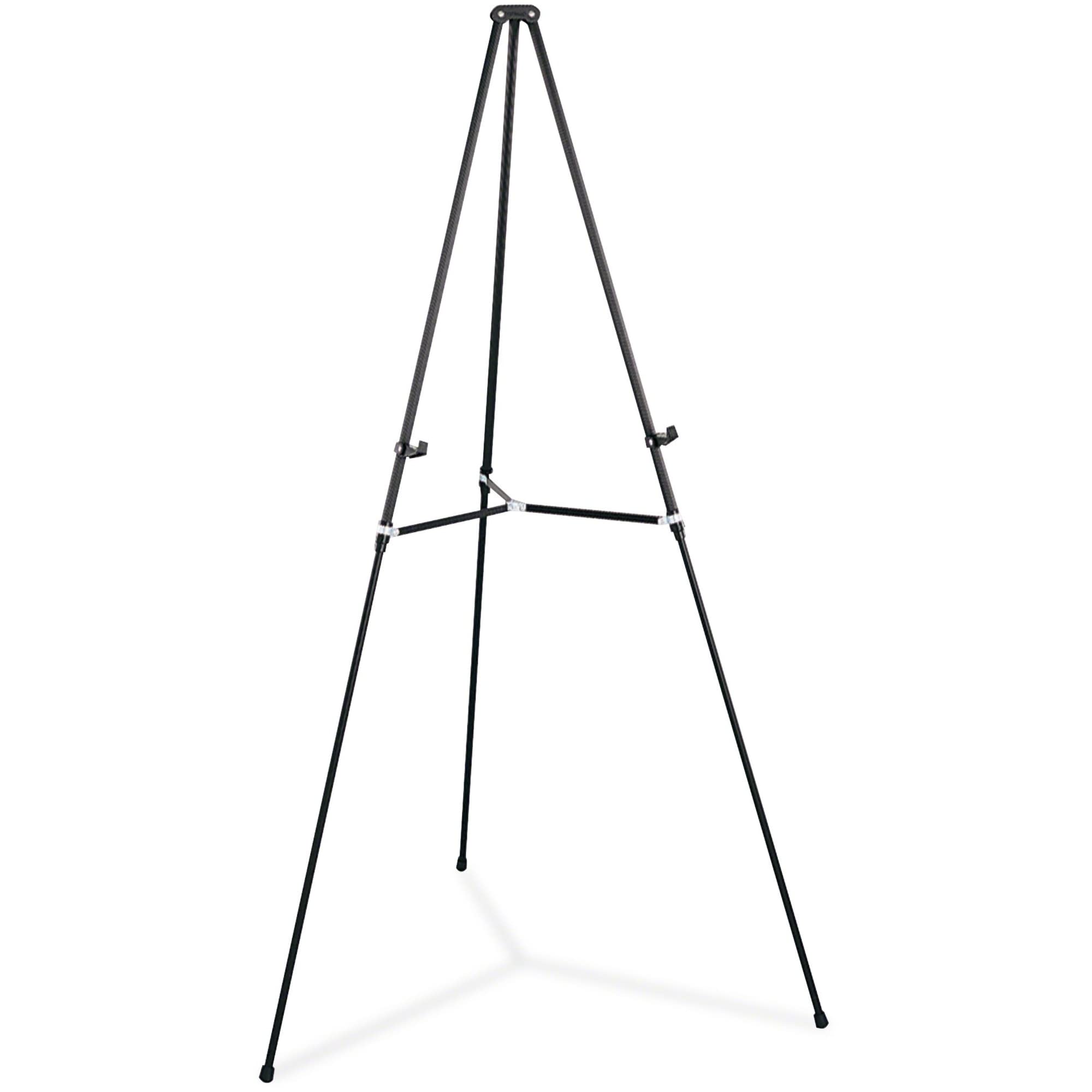 Quartet Easel, Aluminum, Lightweight, Telescoping, 66'' Max. Height, Supports 25 Lbs, Black (51E)