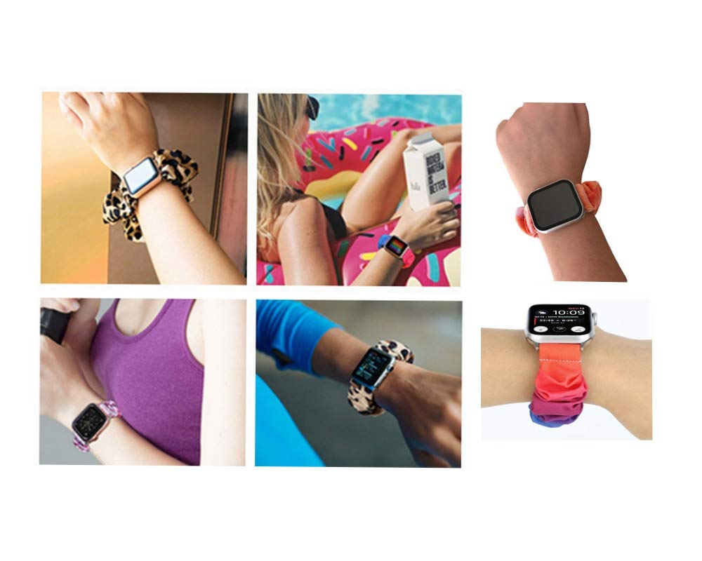 Scrunchie Elastic Watchband For Apple Watch Band Series 8 7 6 5 4 3, Watch Strap For Iwatch 45Mm 41Mm 38Mm 40Mm 42Mm 44Mm (Blue