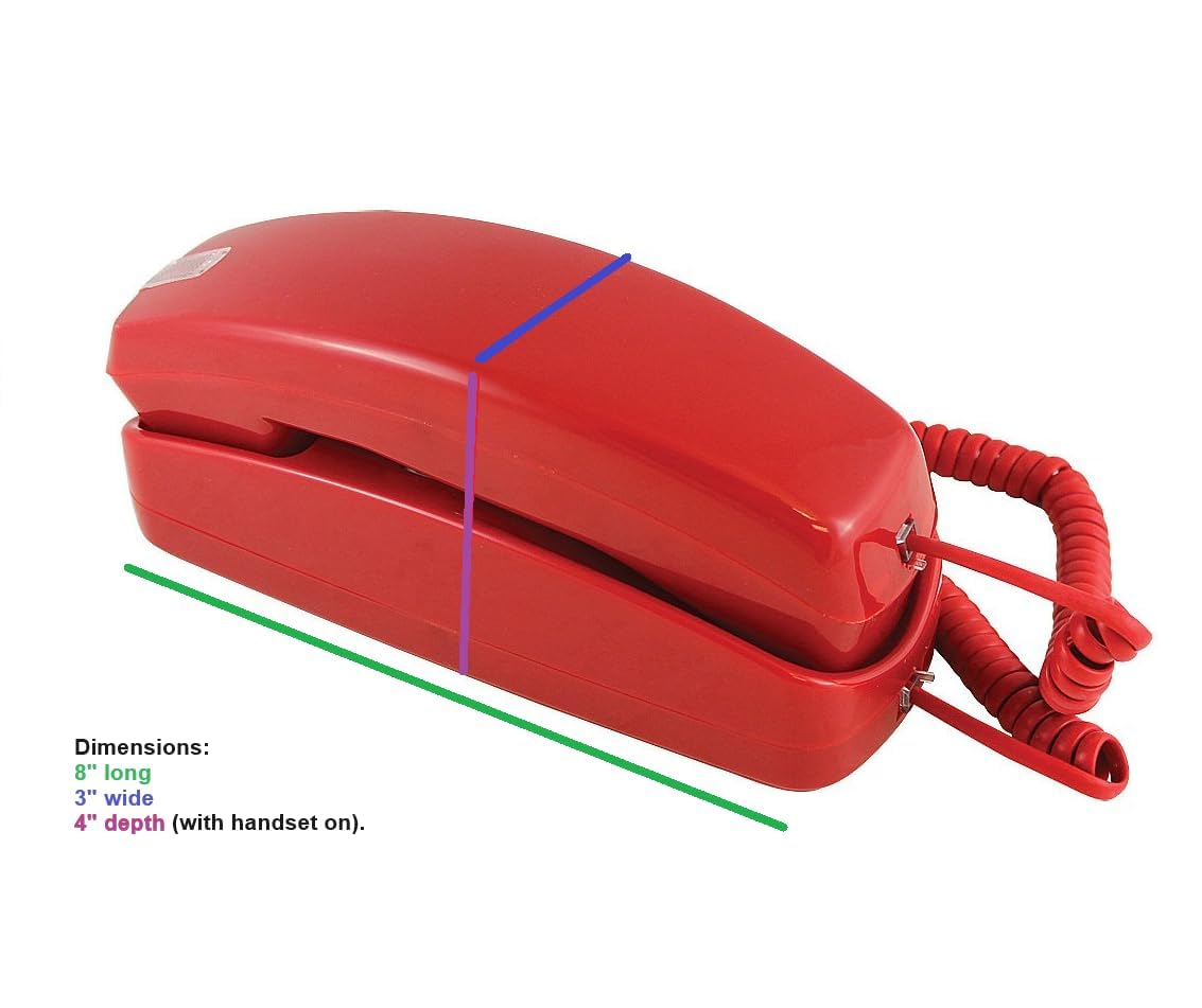 Trim Style Emergency (Off Hook Hotline Dialer) Wall/Desk Phone   Red