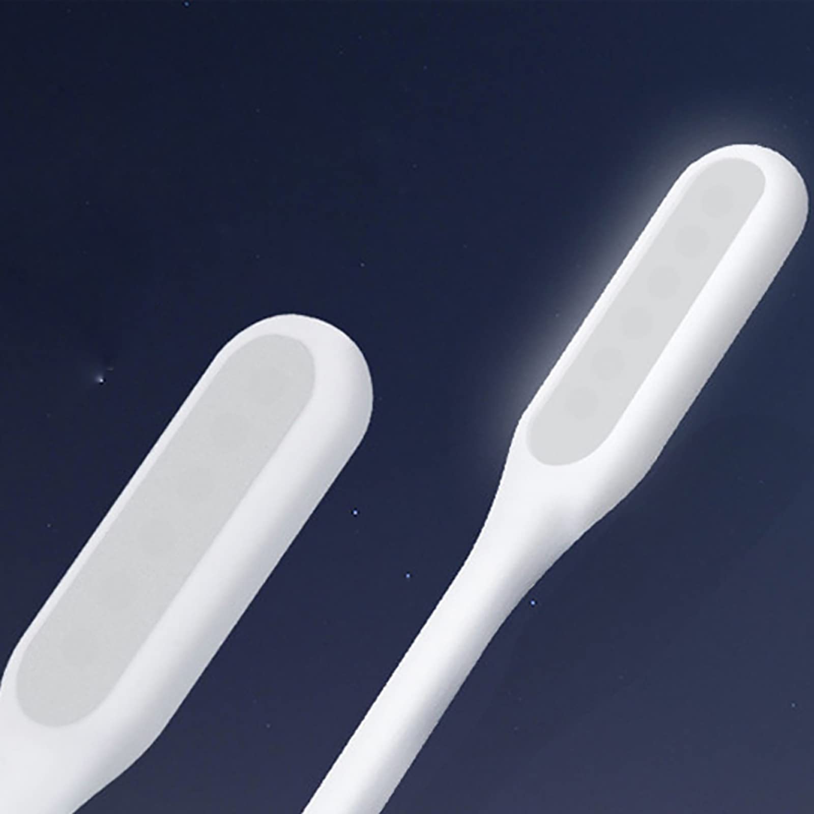 Soseelnee Mini Flexible Light, Portable Usb Led Reading Night Lamp For Pc Laptop Computer Notebook Power Bank   2 Pack (White)