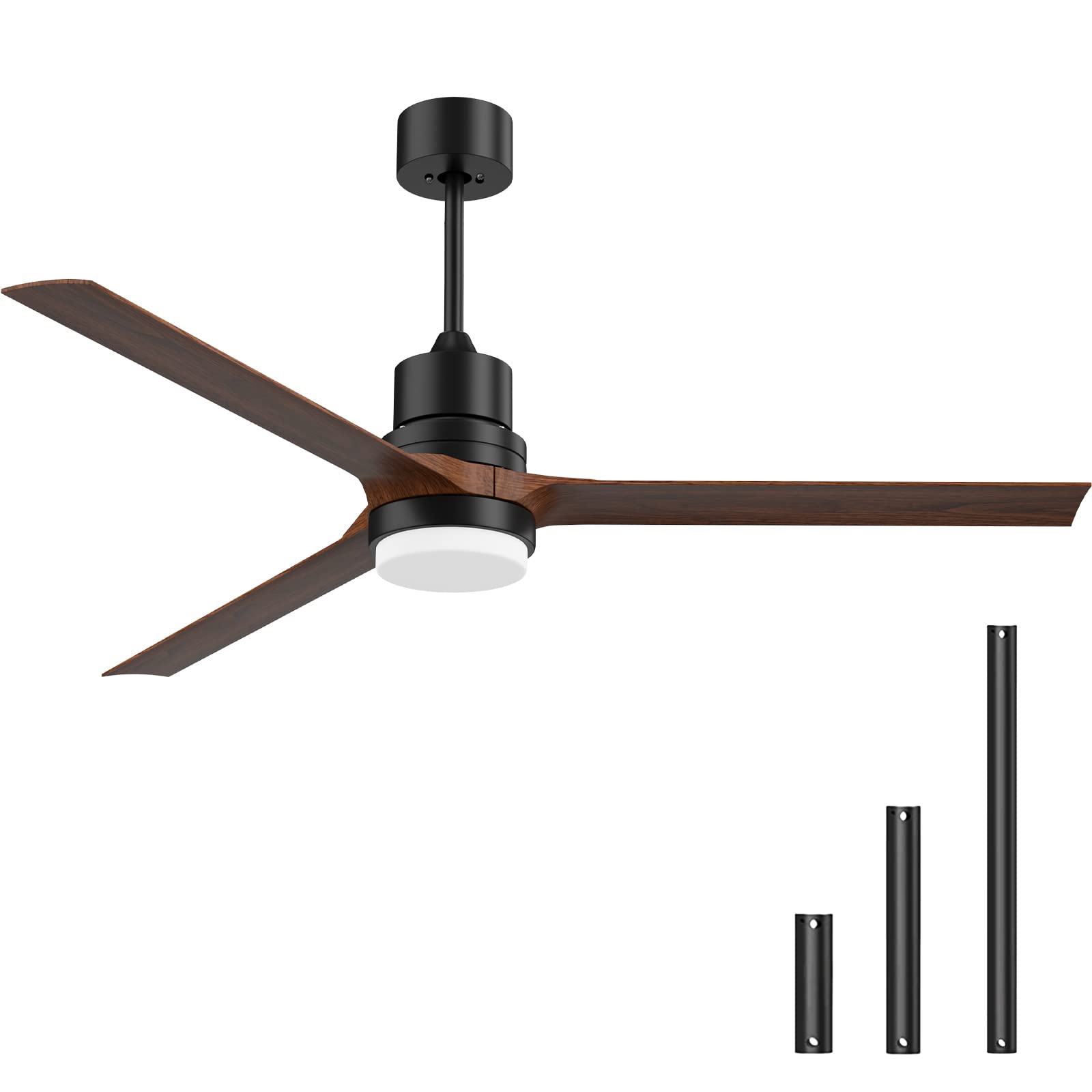 Biukis Ceiling Fans with Lights and Remote, Indoor and Outdoor, 60-inch Ceiling Fan with Reversible DC Motor for Patio Bedroom L