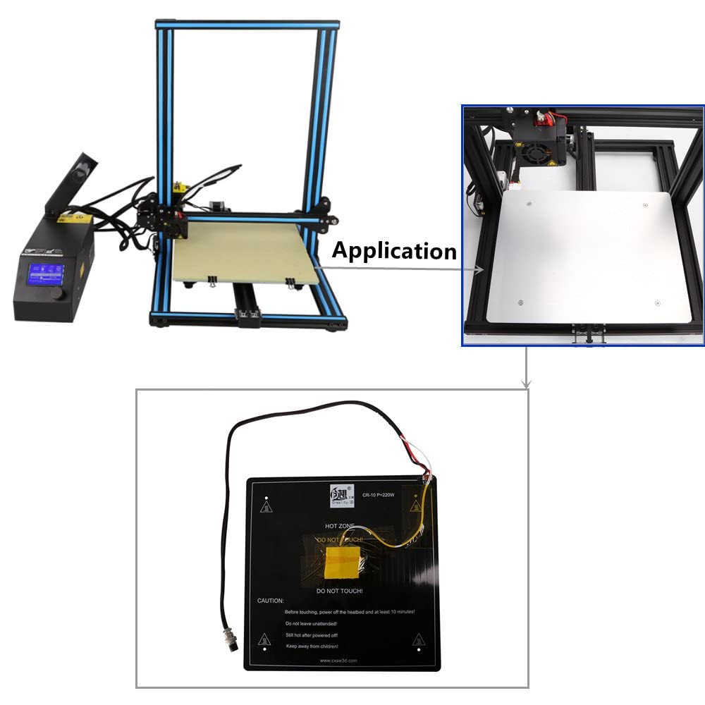 Creality Cr 10 Heated Bed 310X310X3Mm 12V Aluminum Hot Bed With Cable And Insulation Mat Compatible For Creality Cr 10 / Cr 10S