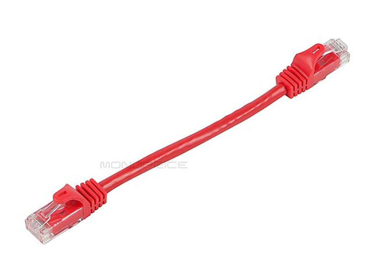 Monoprice Cat6 6In Red Patch Cable Utp 24Awg 550Mhz Pure Bare Copper Snagless Rj45 Flexboot Series Ethernet Cable