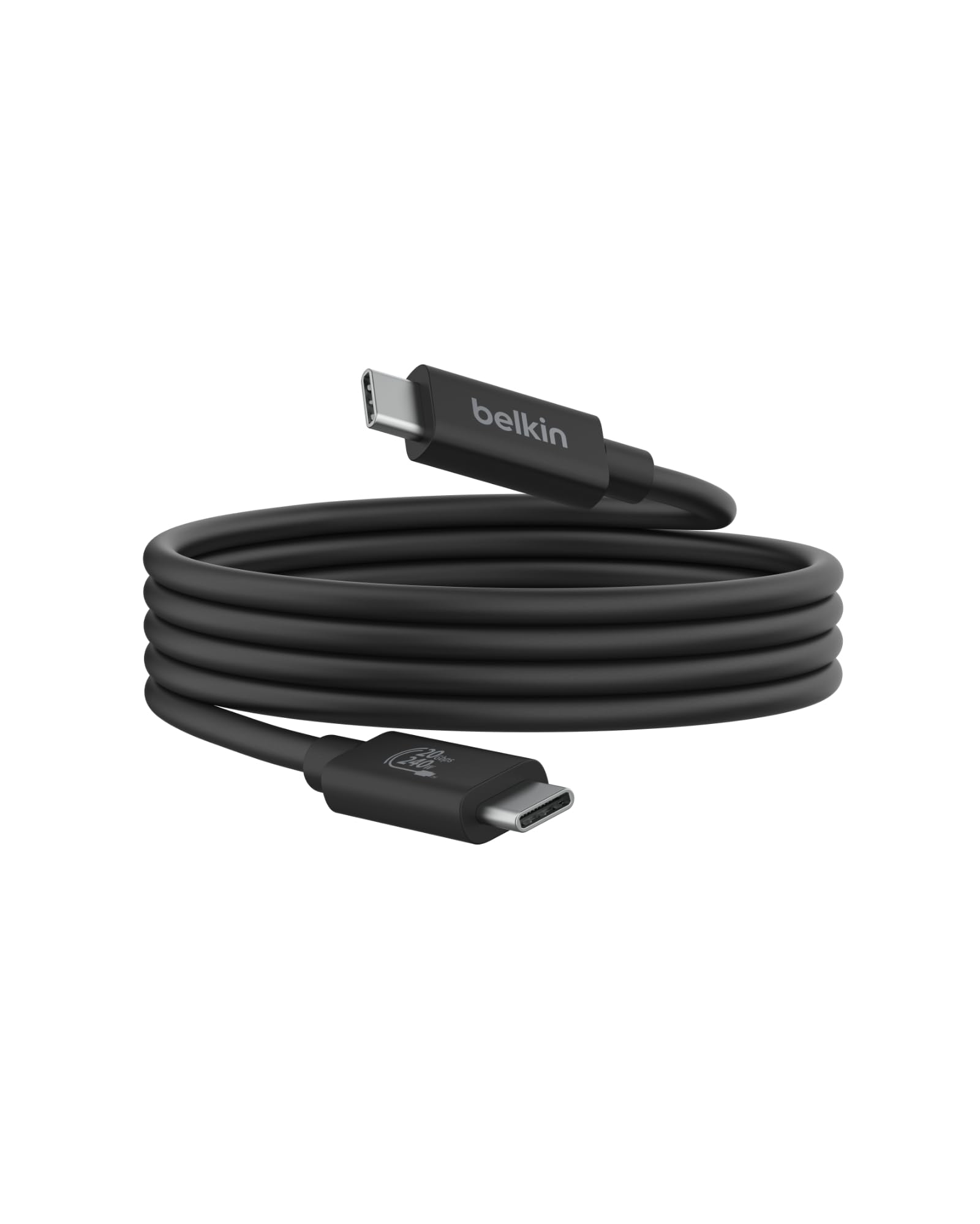 Belkin Connect USB4 Cable (4ft/1.2M Power Cable), USB C to USB C Cable w/ 240W Power Delivery + 20Gbps   USB4 Compliant Power Cable, Compatible with MacBook, Windows, Chromebook, & More