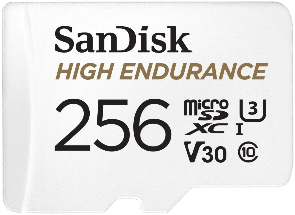 Sandisk 256Gb High Endurance Video Microsdxc Card With Adapter For Dash Cam And Home Monitoring Systems   C10, U3, V30, 4K Uhd,