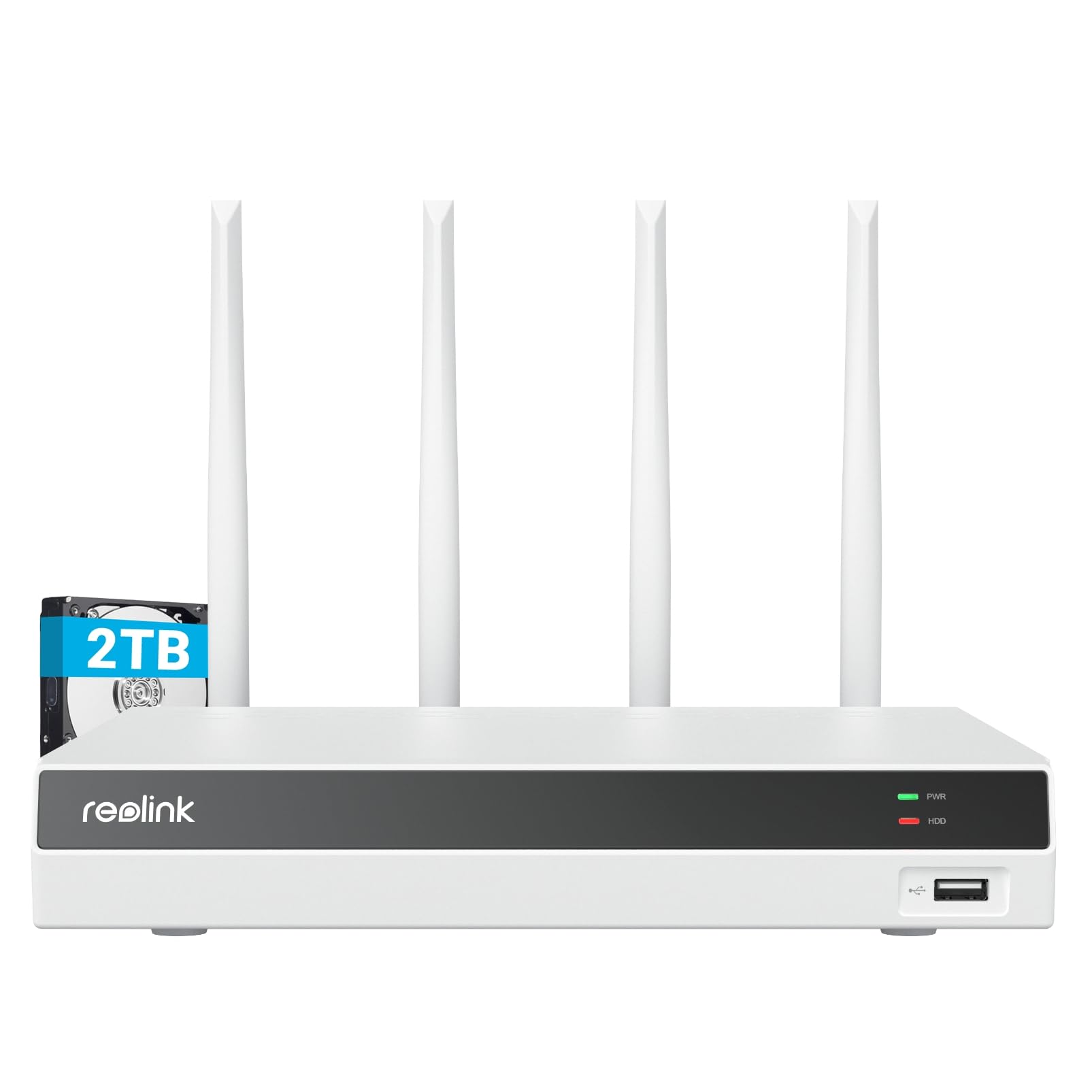 Reolink 16 Channel 4K Wifi Nvr With Wifi 6 And 2.4/5 Ghz Wifi, Built In 2Tb Hdd, Support 12Mp/8Mp/5Mp/4Mp Hd Reolink Ip Cameras, 24/7 Recording For Home Security Camera System, Not Poe Ports, Rln12W