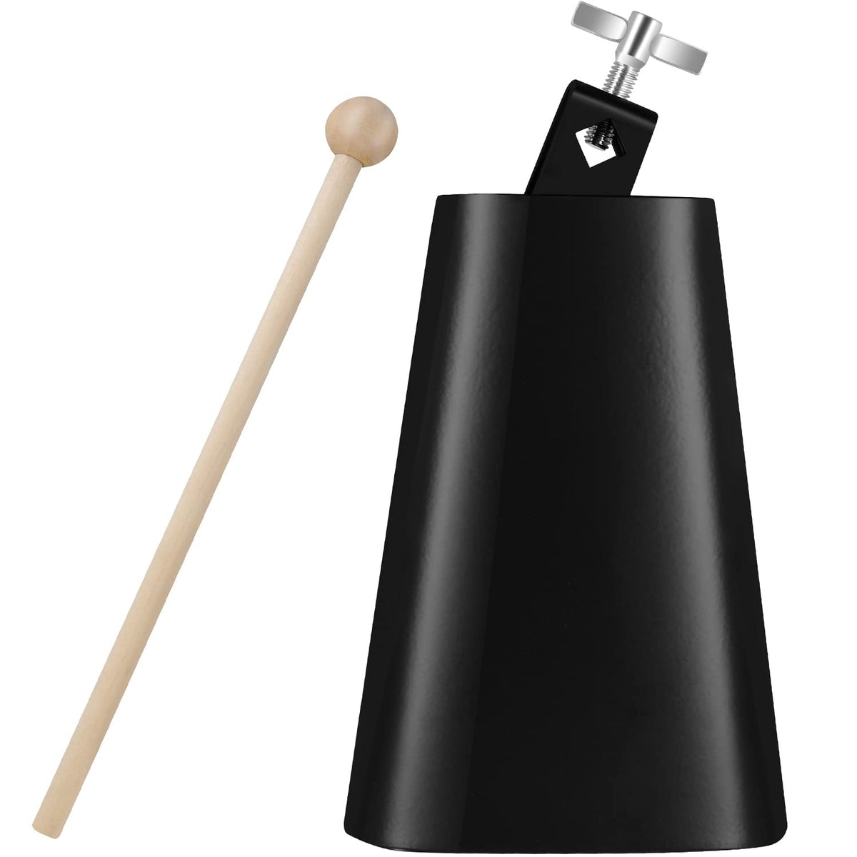 Eastrock 7 inch Metal Steel Cow Bells Noise Makers Hand Percussion Cowbell with Stick for Drum Set