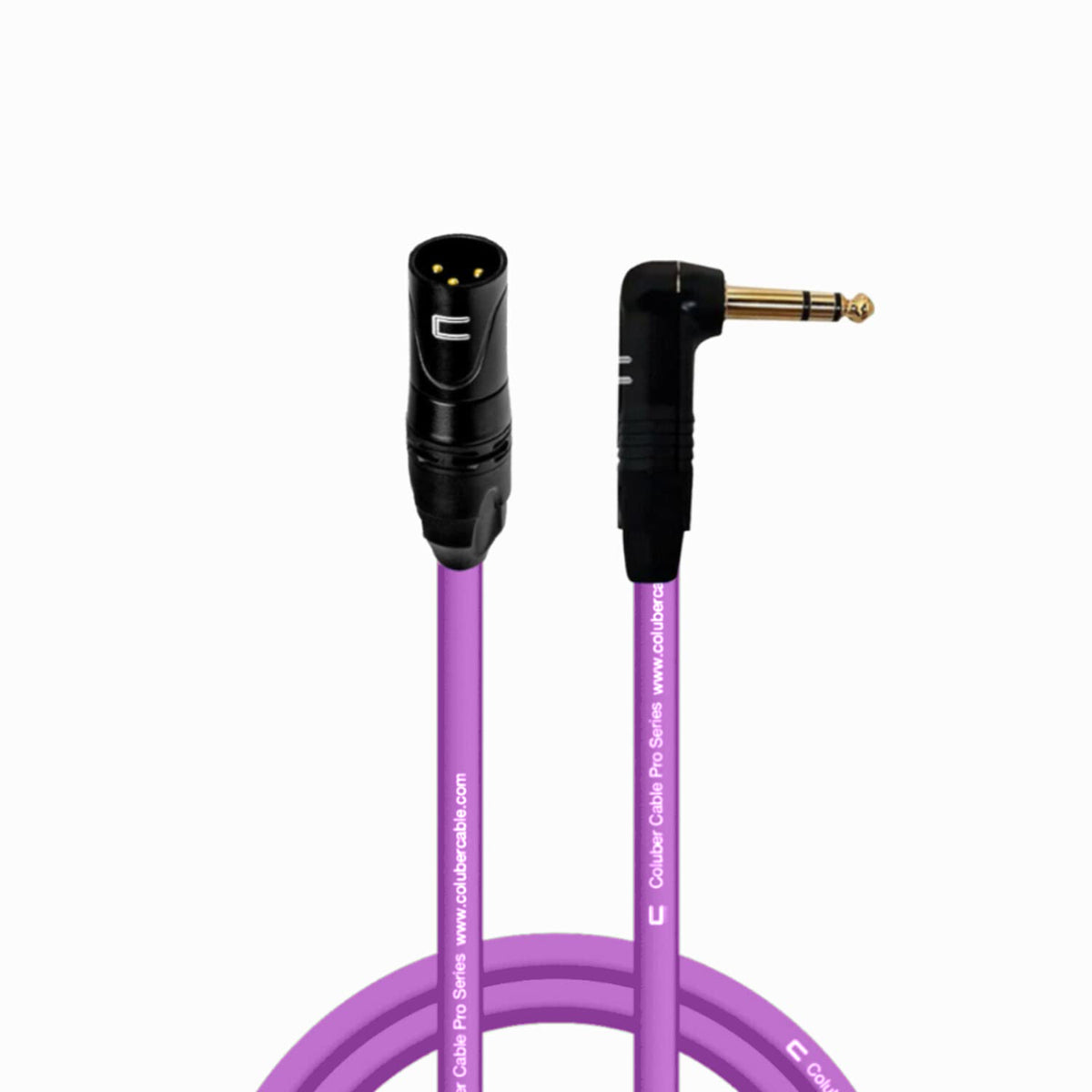 Balanced Xlr Cable Male To Right Angle 1/4'' Trs - 5 Feet Purple - Pro 3-Pin Microphone Connector For Powered Speakers, Audio In