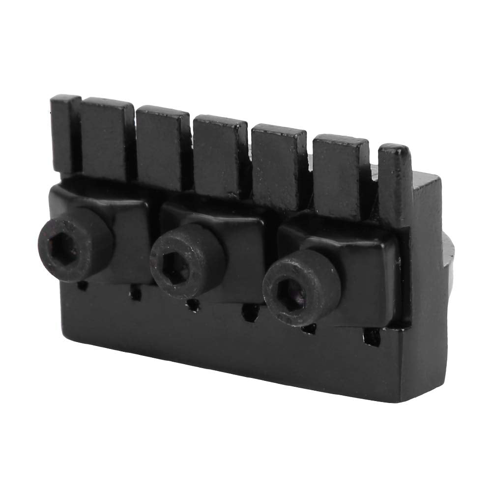 Bnineteenteam Headless Guitar Locking Nut, Electric Guitar Locking Nut Zinc Alloy With 2 Wrench 2 Screw Black Performance Accessory