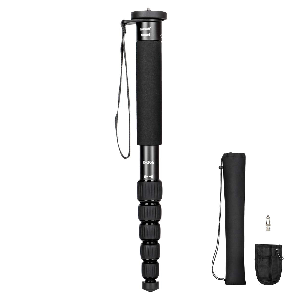 Koolehaoda 6 Section Monopod Compact Portable Photography Aluminum Alloy Unipod Stick (K 266 Black)