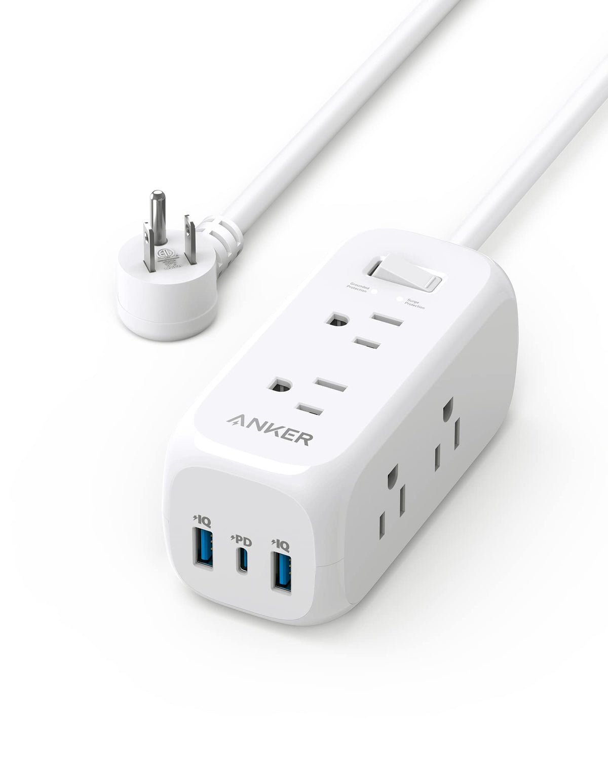 Anker 332 Usb C Power Strip, Surge Protector With 300J, 6 Outlets, 3 Side Outlet Extender, 10Ft Extension Cord, Designed For Iph