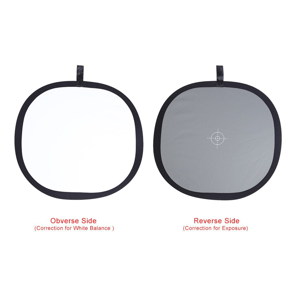 Andoer 24X24 Inch Foldable Grey/White Balance Card 18% Grey Reference Reflector Grey Card With Carrying Bag