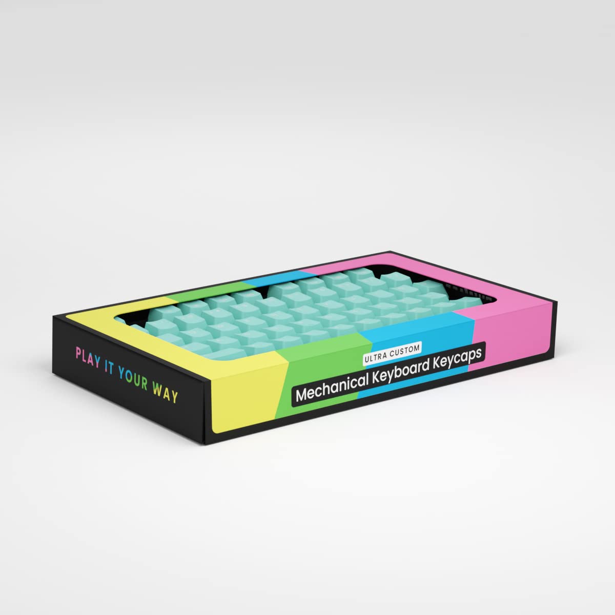 Pwnage Full Pbt Keycap Set   Double Shot Pbt Shine Through Full Keyboard Keycaps (Mint)